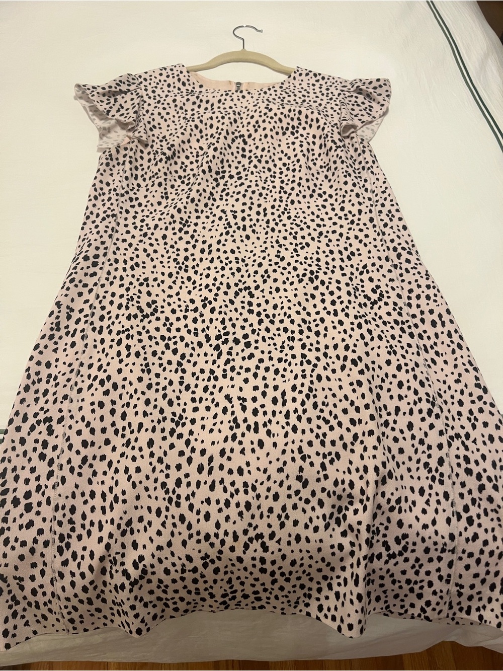 Rebecca Taylor Pink Leopard Print Flutter-Sleeve Dress